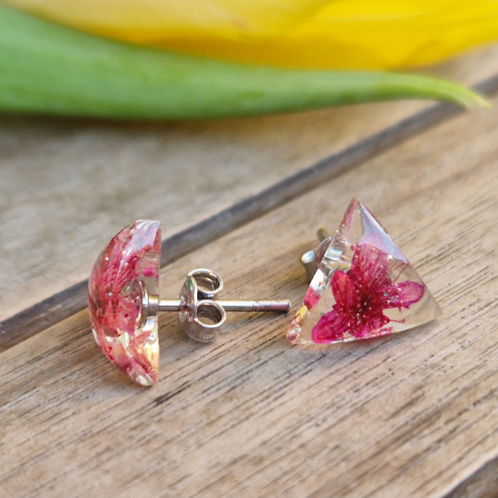 Cercei argint cu șurub cu flori sălbatice [3]