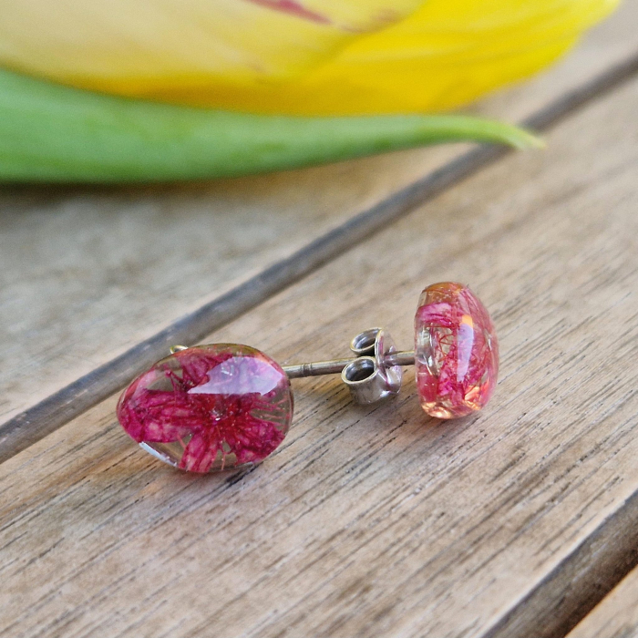 Cercei argint cu șurub cu flori sălbatice [3]