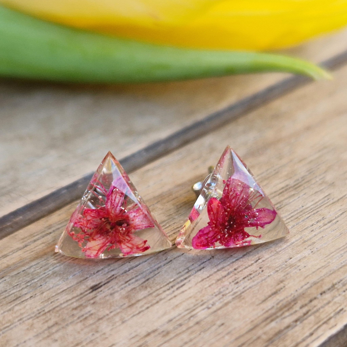 Cercei argint cu șurub cu flori sălbatice [4]