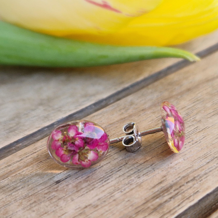 Cercei argint cu șurub cu flori sălbatice [3]