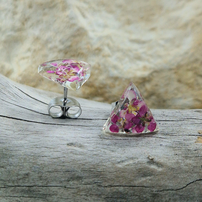 Cercei cu șurub din oțel cu flori sălbatice [2]