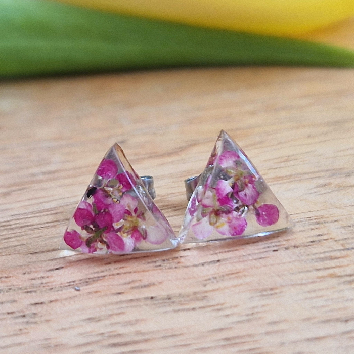 Cercei cu șurub din oțel cu flori sălbatice [3]