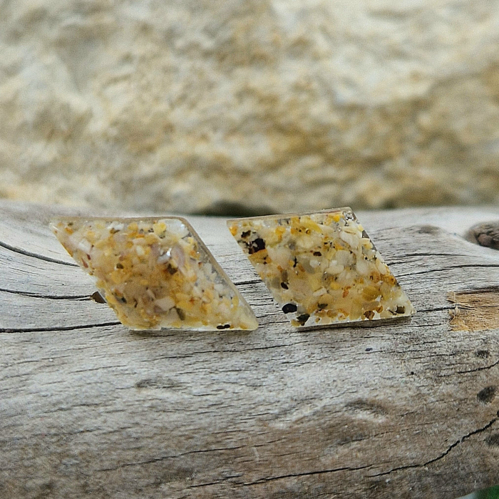 Tengeri homok acél pötty fülbevaló [2]