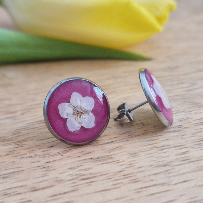 Cercei cu șurub din oțel cu nu-mă-uita [3]