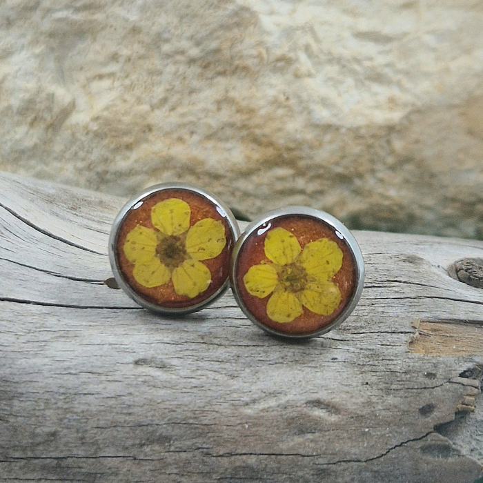 Szilvavirág acél pötty fülbevaló [2]