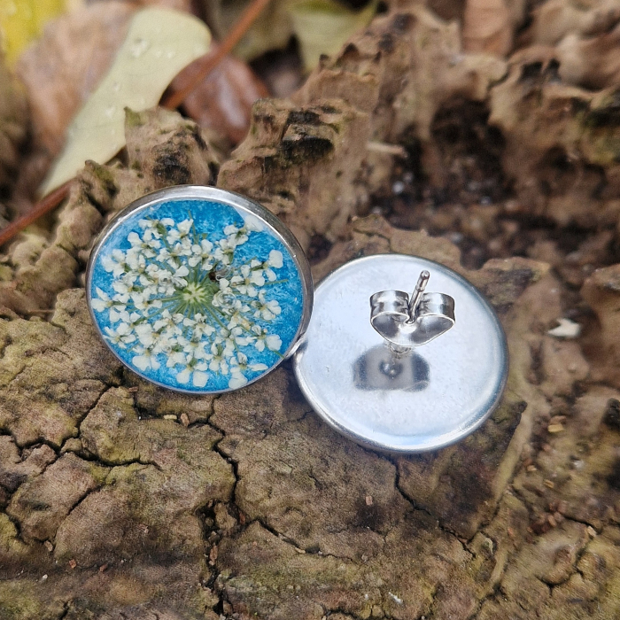 Cercei cu șurub din oțel cu flori de morcov [4]