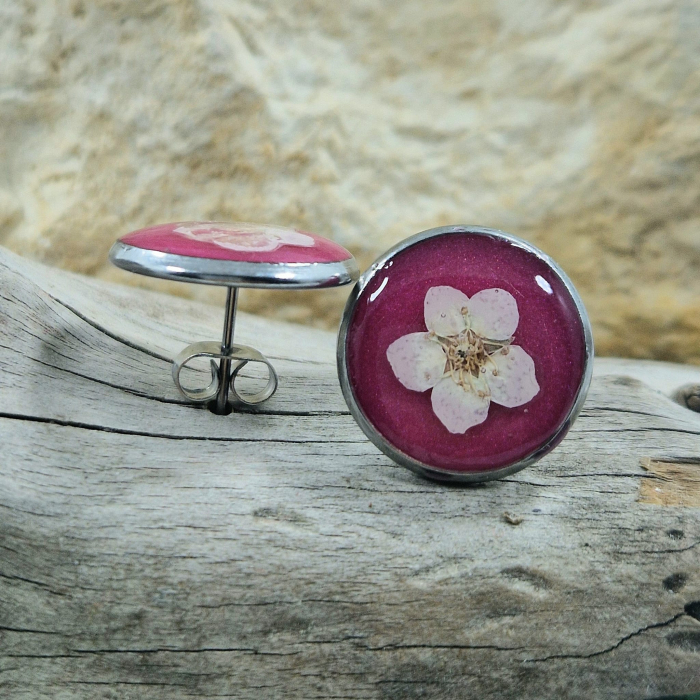 Cercei cu șurub din oțel cu nu-mă-uita [2]