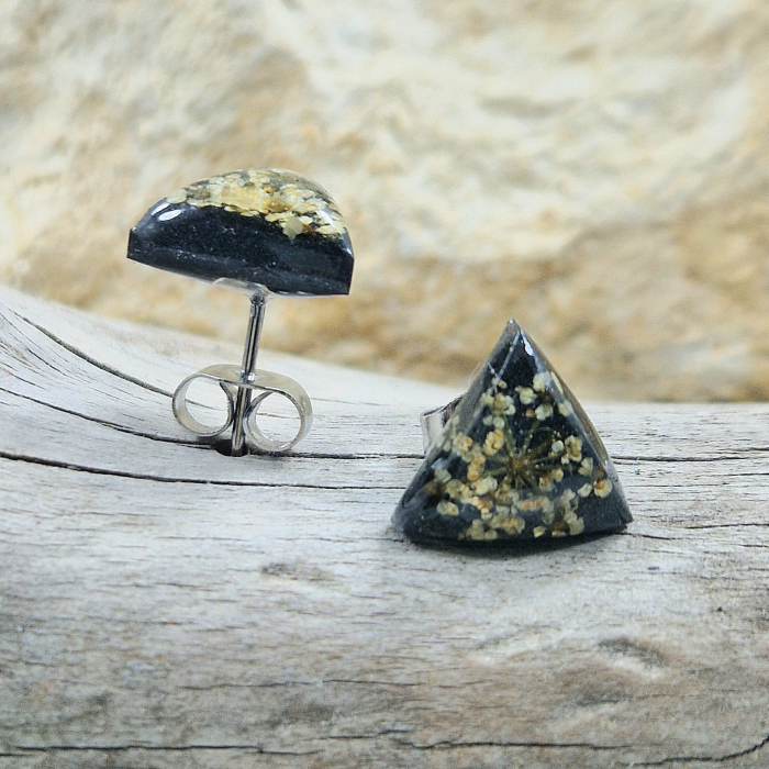 Cercei cu șurub din oțel cu flori de morcov [2]