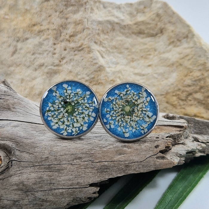 Cercei cu șurub din oțel cu flori de morcov [2]