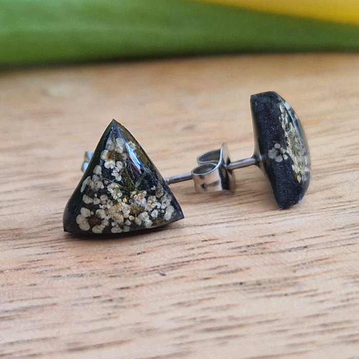 Cercei cu șurub din oțel cu flori de morcov [3]