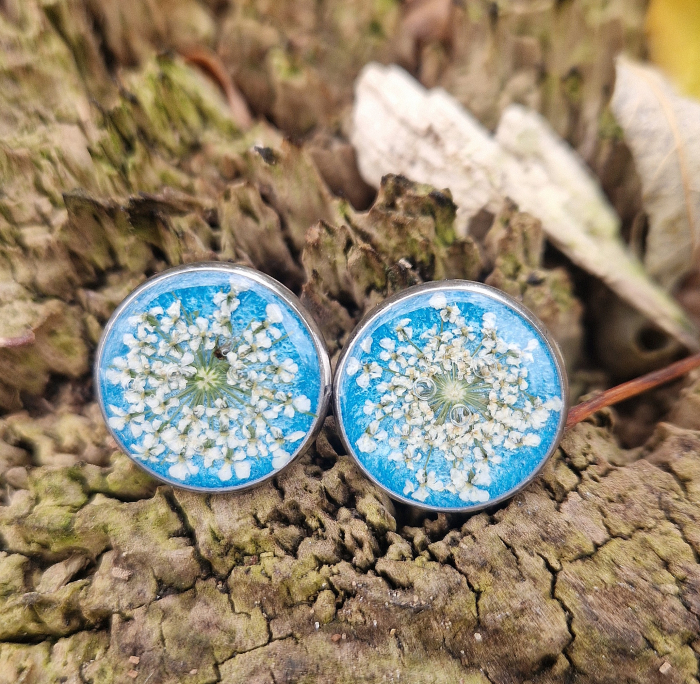 Cercei cu șurub din oțel cu flori de morcov [3]