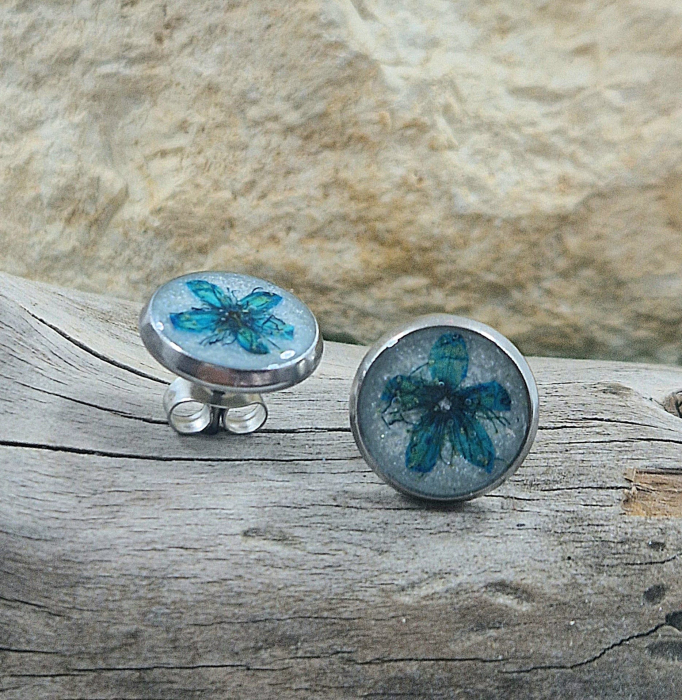 Vadvirág acél pötty fülbevaló [1]