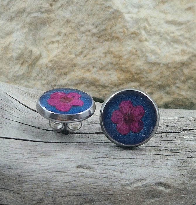 Szilvavirág acél pötty fülbevaló [1]