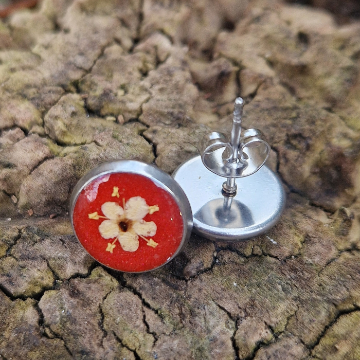 Vadvirág acél pötty fülbevaló [4]