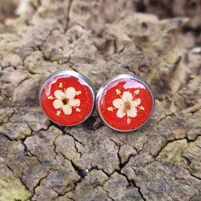 Vadvirág acél pötty fülbevaló [3]