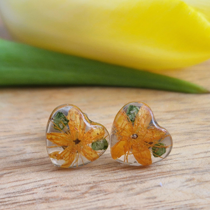 Cercei cu șurub din oțel cu flori sălbatice [4]