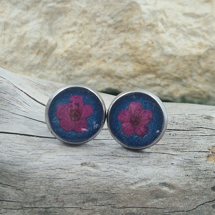 Szilvavirág acél pötty fülbevaló [2]