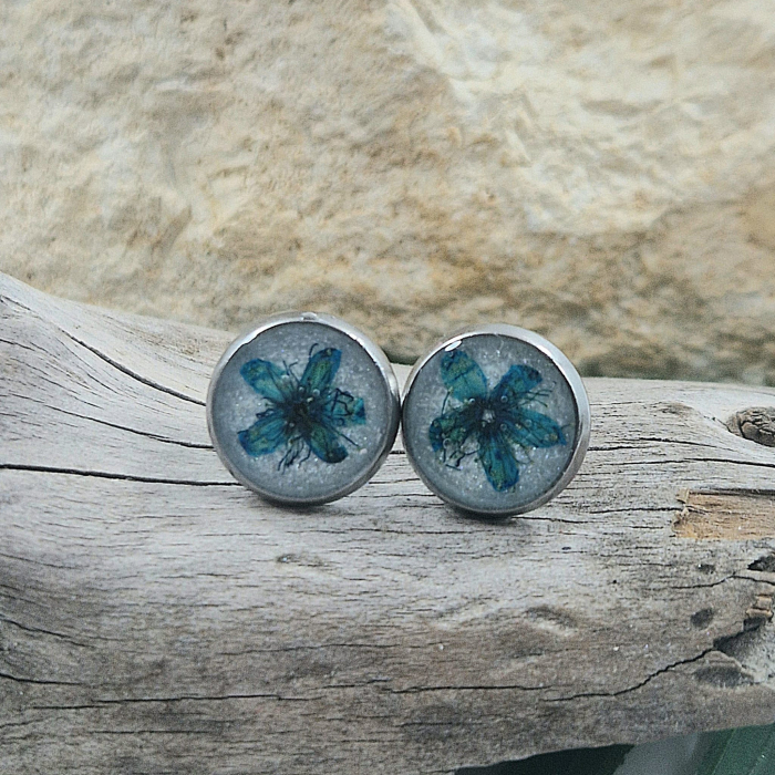 Vadvirág acél pötty fülbevaló [2]