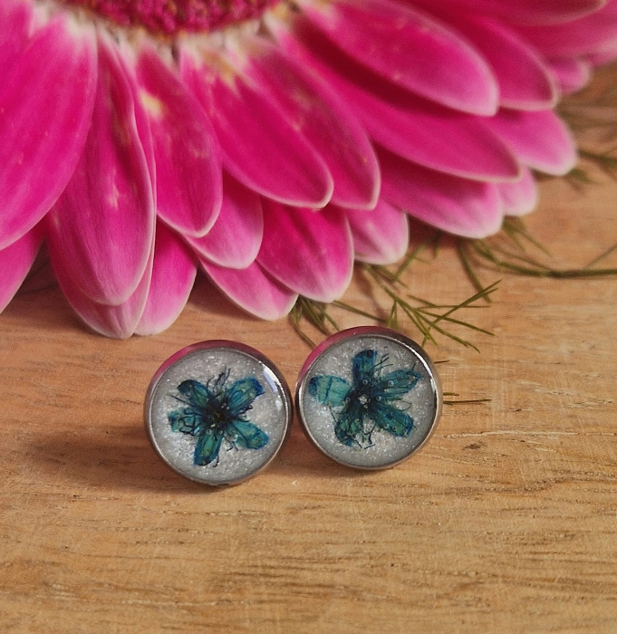 Vadvirág acél pötty fülbevaló [3]