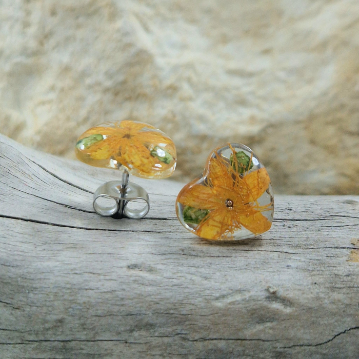 Cercei cu șurub din oțel cu flori sălbatice [2]