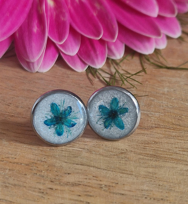 Vadvirág acél pötty fülbevaló [3]