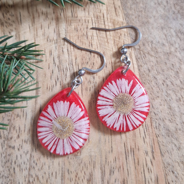 Cercei din oțel cu flori de bănuți [2]