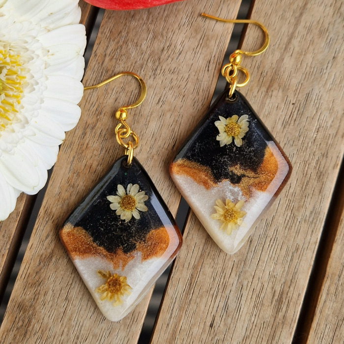 Szalmavirág acél fülbevaló [2]