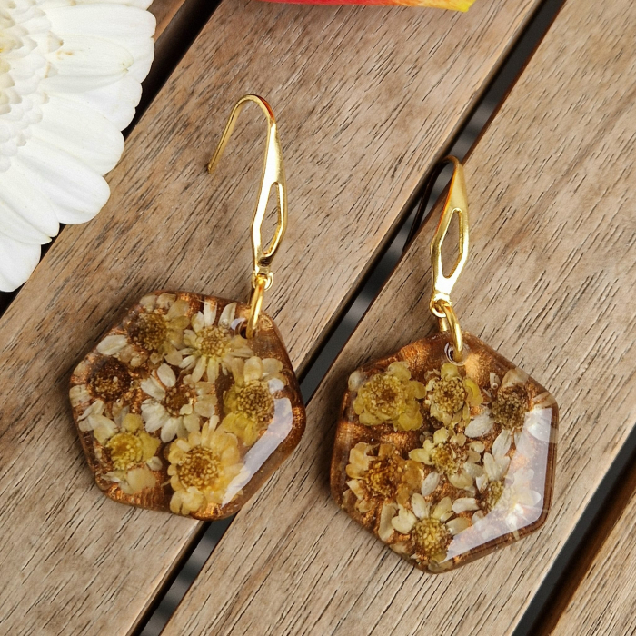 Szalmavirág acél fülbevaló [2]