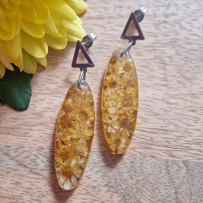 Szalmavirág  acél fülbevaló [2]