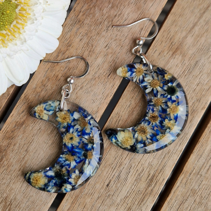 Cercei din oțel cu flori de pai [2]