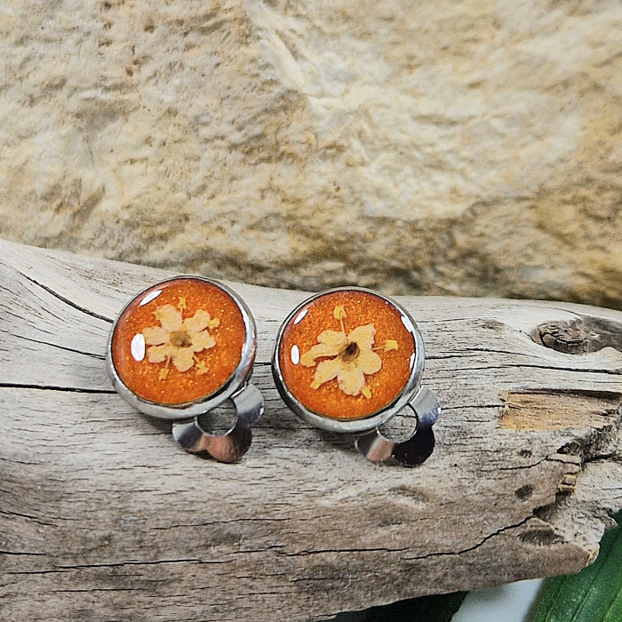 Cercei din oțel cu flori sălbatice - clips [2]