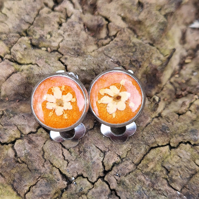 Cercei din oțel cu flori sălbatice - clips [3]