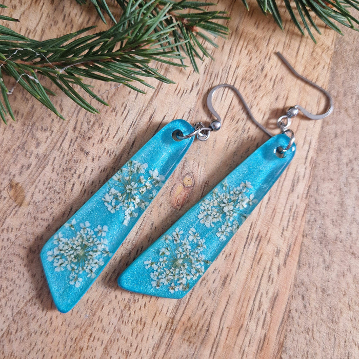 Cercei din oțel cu flori de morcov [2]