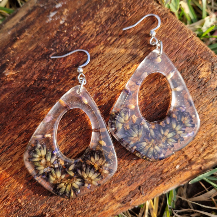 Cercei din oțel cu lavandă [3]