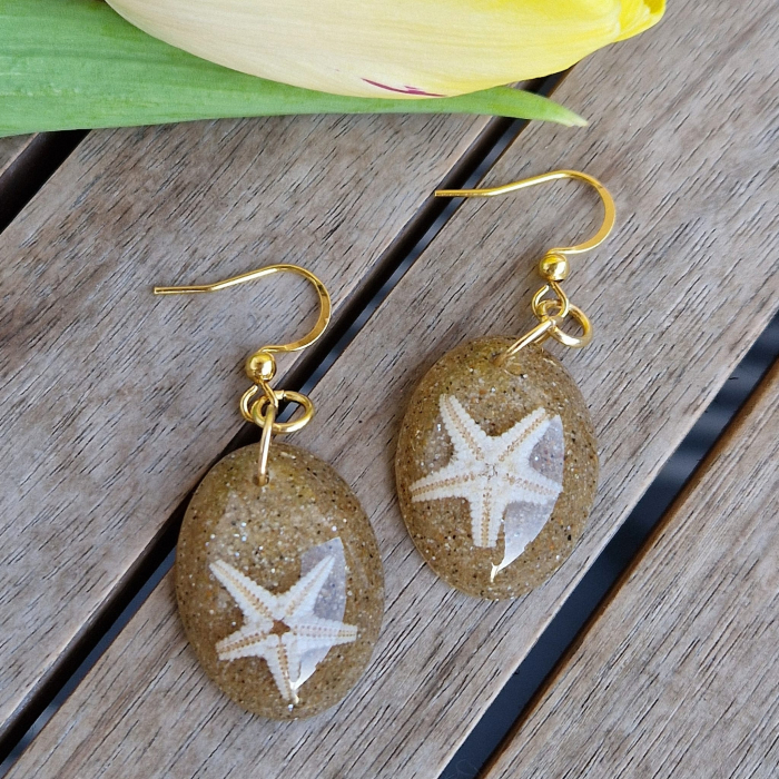 Cercei din oțel cu stele de mare [2]