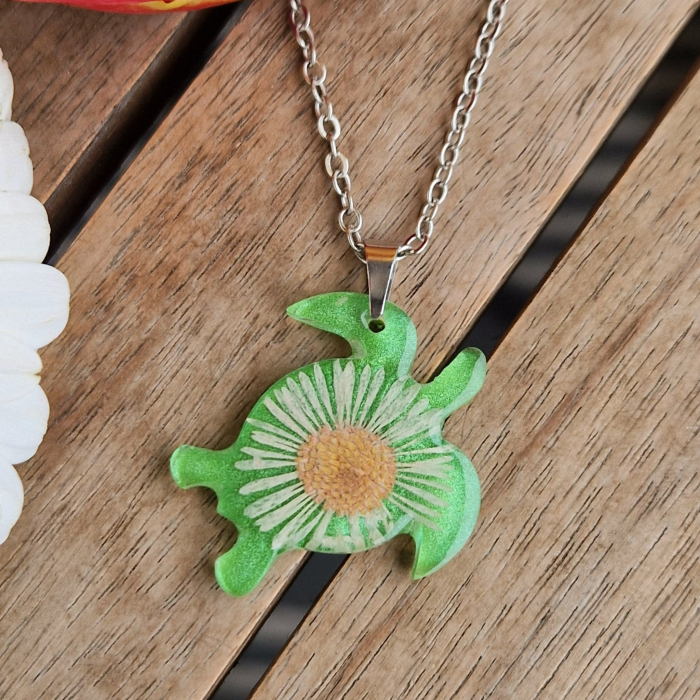 Colier cu floarea de bănuți - broască țestoasă [2]