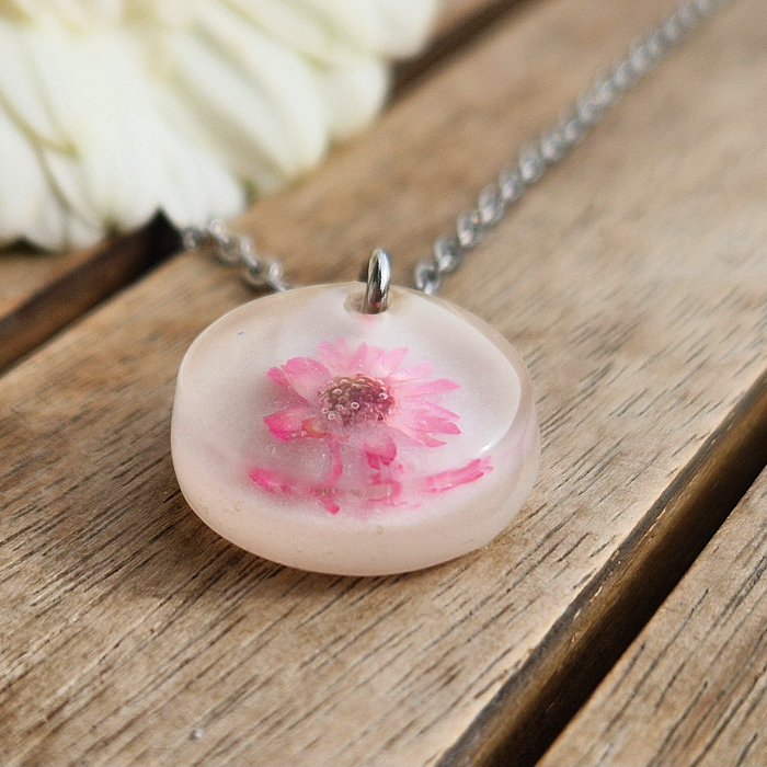 Colier oțel cu floarea de pai [3]