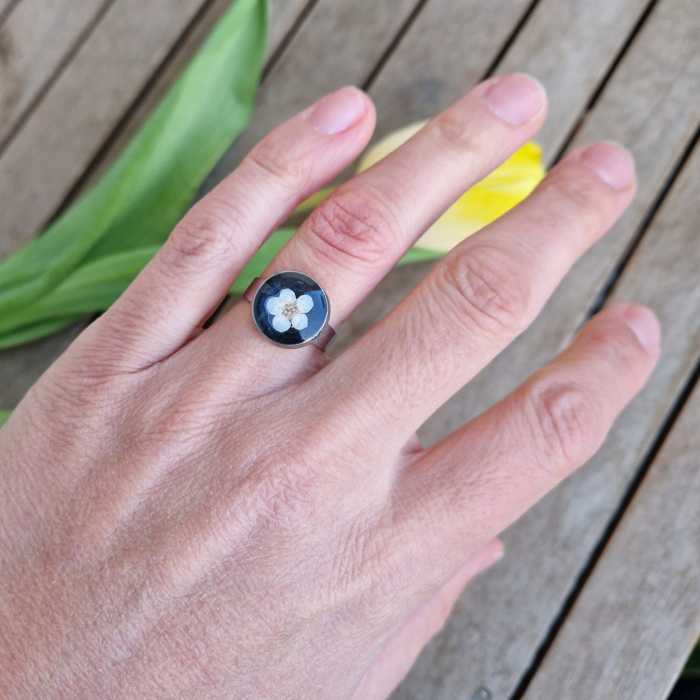 Inel oțel cu floarea de prun [3]