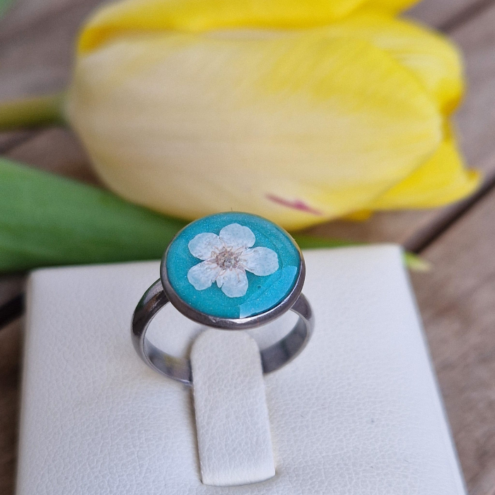 Inel oțel cu floarea de prun [2]