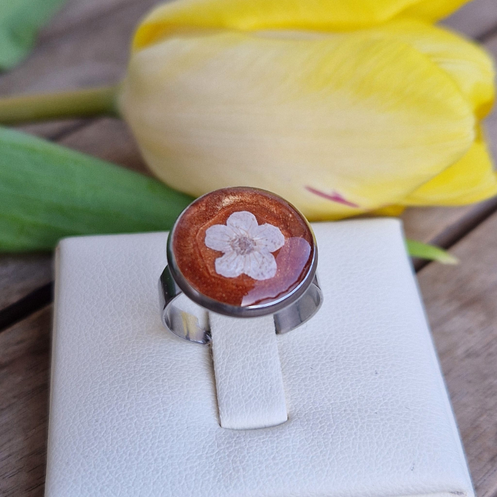 Inel oțel cu nu-mă-uita [2]