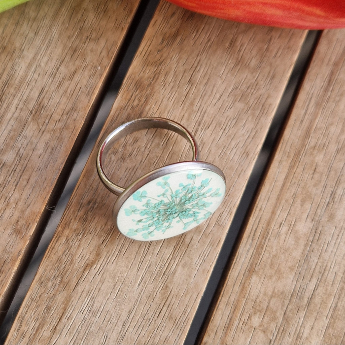 Inel oțel cu flori de morcov [4]