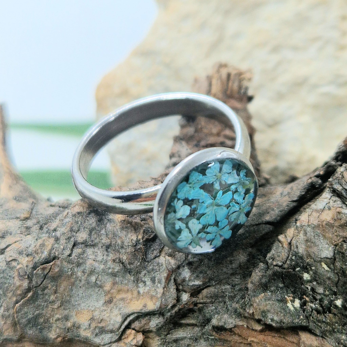 Inel oțel cu flori de morcov [5]