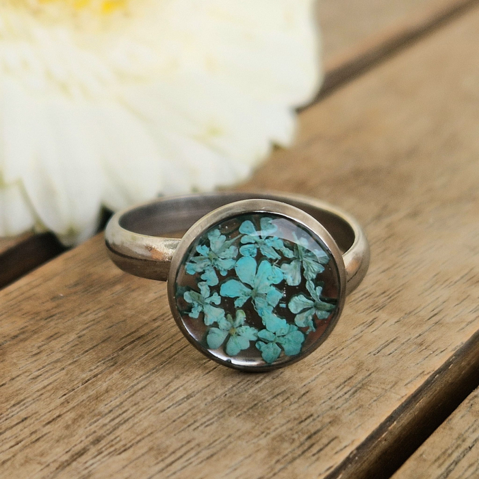 Inel oțel cu flori de morcov [3]