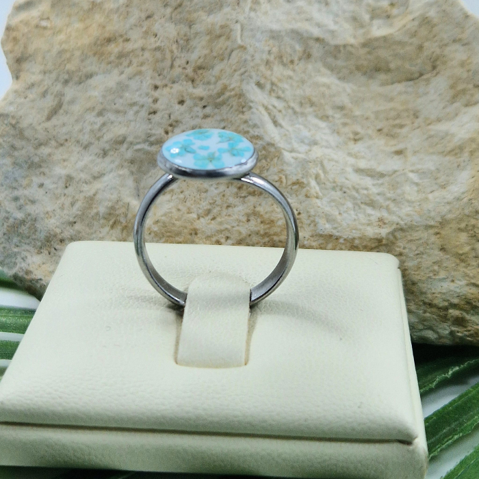 Inel oțel cu flori de morcov [2]