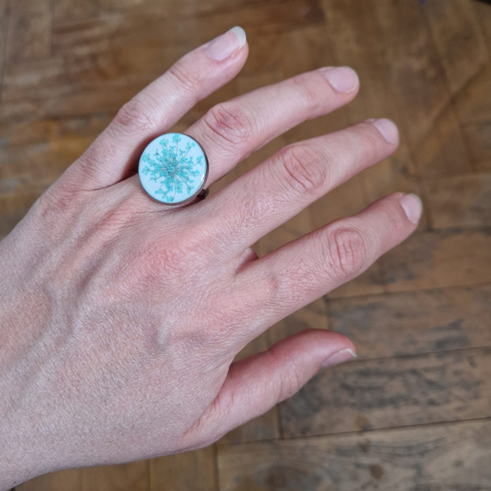 Inel oțel cu flori de morcov [5]