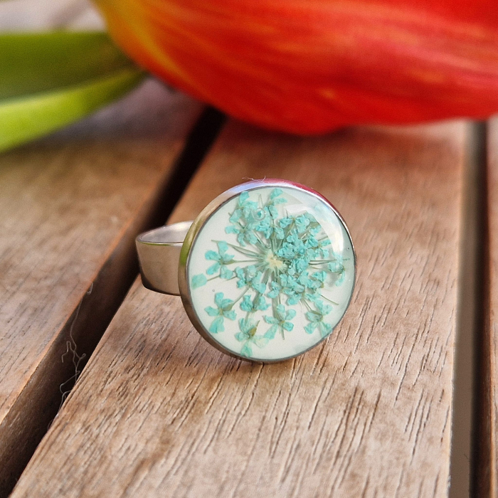 Inel oțel cu flori de morcov [3]