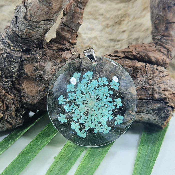 Pandantiv argint cu floare de morcov [1]