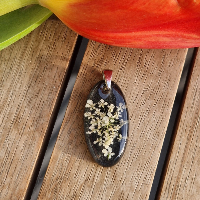 Pandantiv argint cu floare de morcov [2]