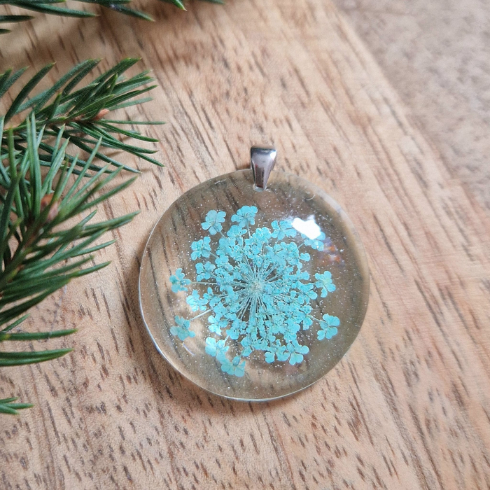 Pandantiv argint cu floare de morcov [2]