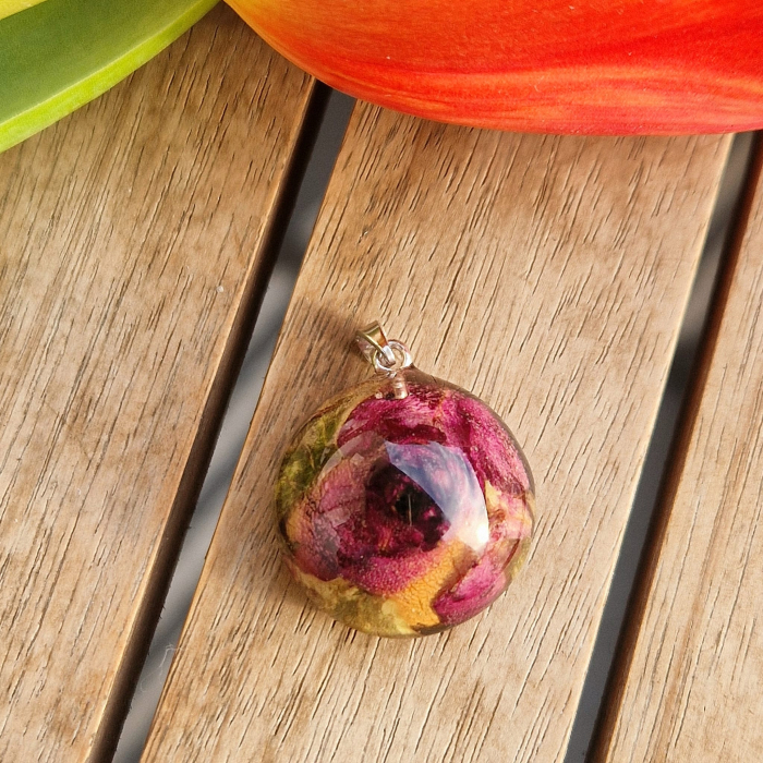 Törperózsa 3D ezüst medál [2]